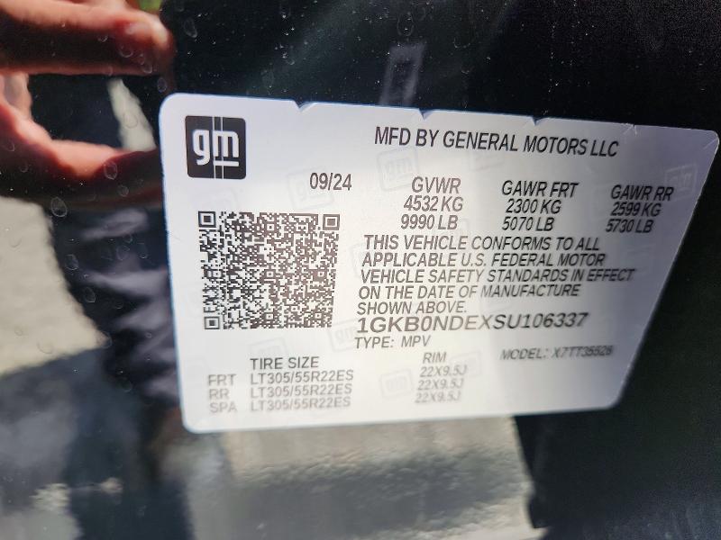 65014656 :رقم المزاد ، 1GKB0NDEXSU106337 vin ، 2025 Gmc Hummer Suv مزاد بيع