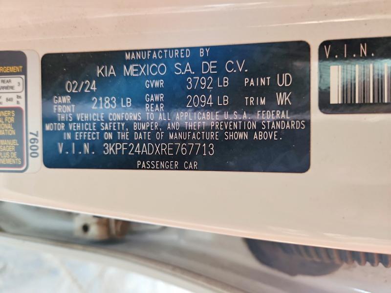 Aukcja sprzedaży 2024 Kia Forte, vin: 3KPF24ADXRE767713, numer aukcji: 64478056
