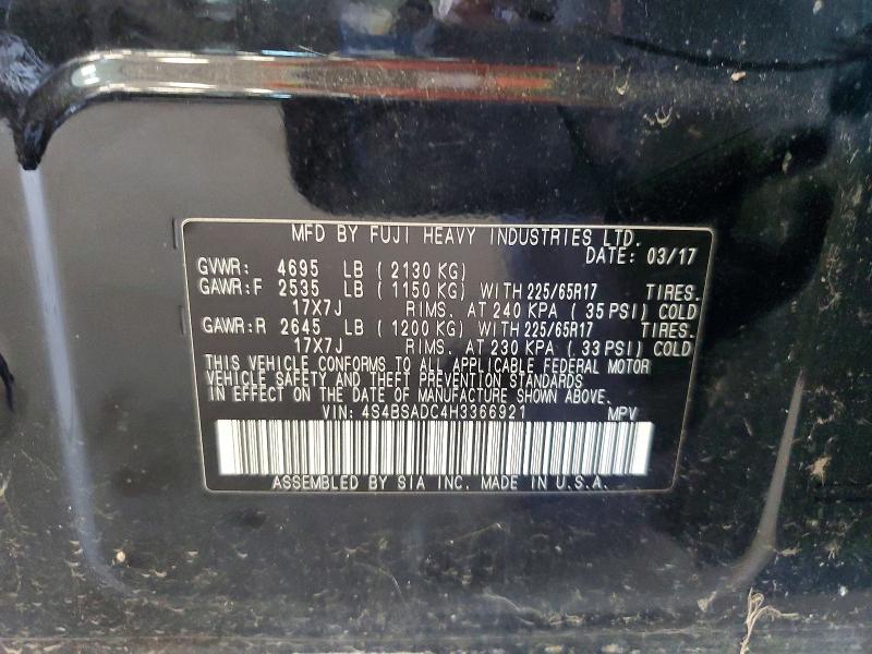 66320826 :رقم المزاد ، 4S4BSADC4H3366921 vin ، 2017 Subaru Outback مزاد بيع