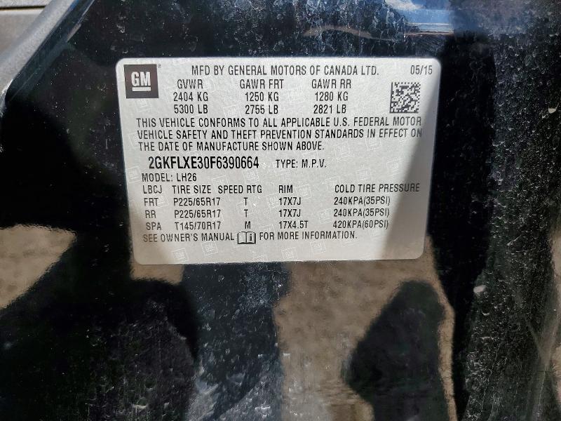 Aukcja sprzedaży 2015 Gmc Terrain, vin: 2GKFLXE30F6390664, numer aukcji: 65441796