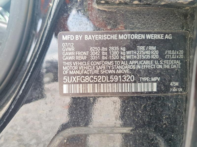 66800296 :رقم المزاد ، 5UXFG8C52DL591320 vin ، 2013 Bmw X6 مزاد بيع