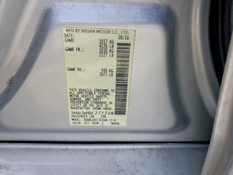 Продаж на аукціоні авто 2016 Nissan Altima, vin: 1N4AL3AP8GC277728, номер лоту: 64262236