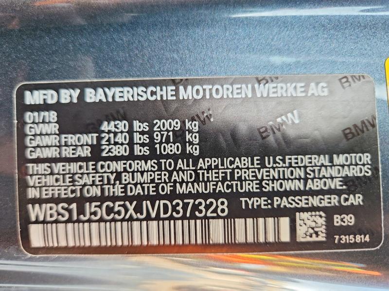 Aukcja sprzedaży 2018 Bmw M2, vin: WBS1J5C5XJVD37328, numer aukcji: 60780056
