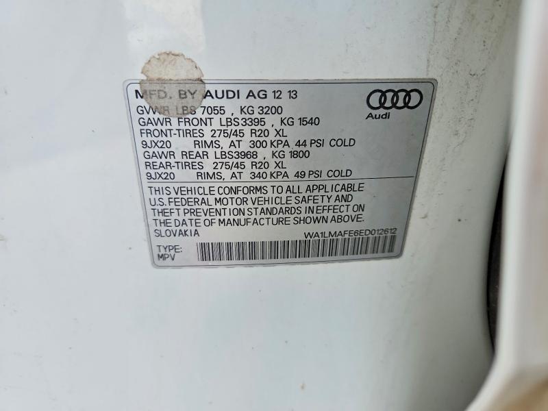 Aukcja sprzedaży 2014 Audi Q7, vin: WA1LMAFE6ED012612, numer aukcji: 66180486