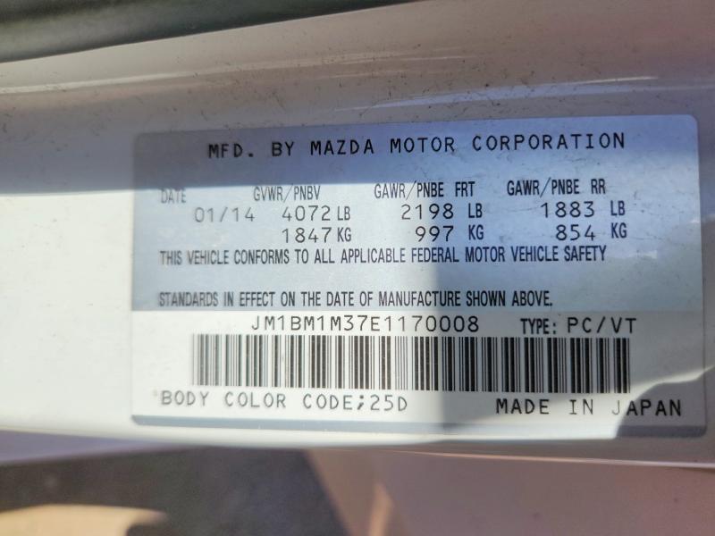 Aukcja sprzedaży 2014 Mazda 3, vin: JM1BM1M37E1170008, numer aukcji: 63555526