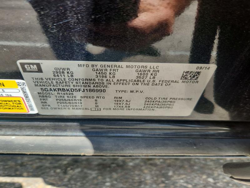 Aukcja sprzedaży 2015 Buick Enclave, vin: 5GAKRBKD5FJ186990, numer aukcji: 62757696
