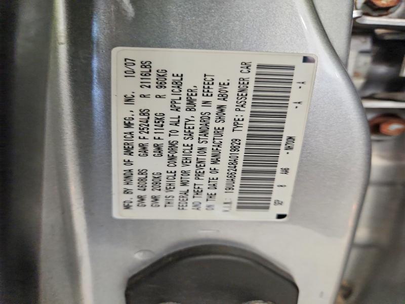 65522096 :رقم المزاد ، 19UUA66248A019829 vin ، 2008 Acura 3.2 Tl 4d مزاد بيع