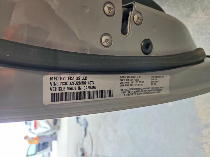 63197366 :رقم المزاد ، 2C3CDZFJ2MH614074 vin ، 2021 Dodge Challenger مزاد بيع