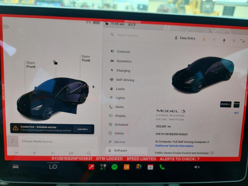 2022 Tesla Model 3 მანქანა იყიდება აუქციონზე, vin: 5YJ3E1EB2NF103931, აუქციონის ნომერი: 63969006