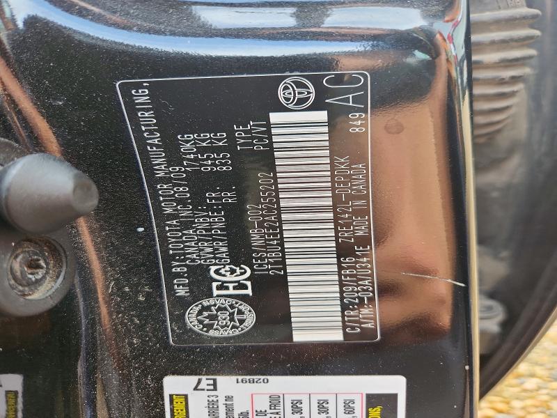65506886 :رقم المزاد ، 2T1BU4EE2AC255202 vin ، 2010 Toyota Corolla مزاد بيع