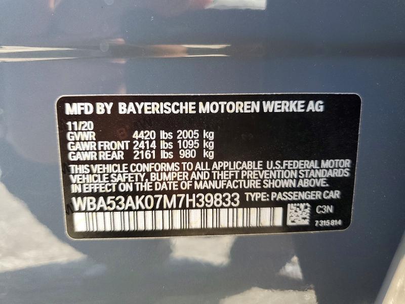 Auction sale of the 2021 Bmw 228i, vin: WBA53AK07M7H39833, lot number: 63440736