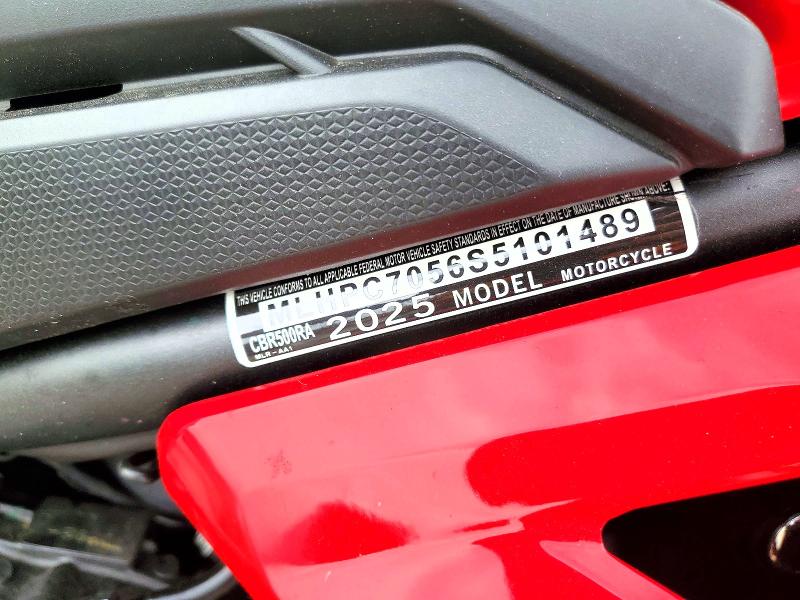 Aukcja sprzedaży 2025 Honda Cbr500, vin: MLHPC7056S5101489, numer aukcji: 64484876