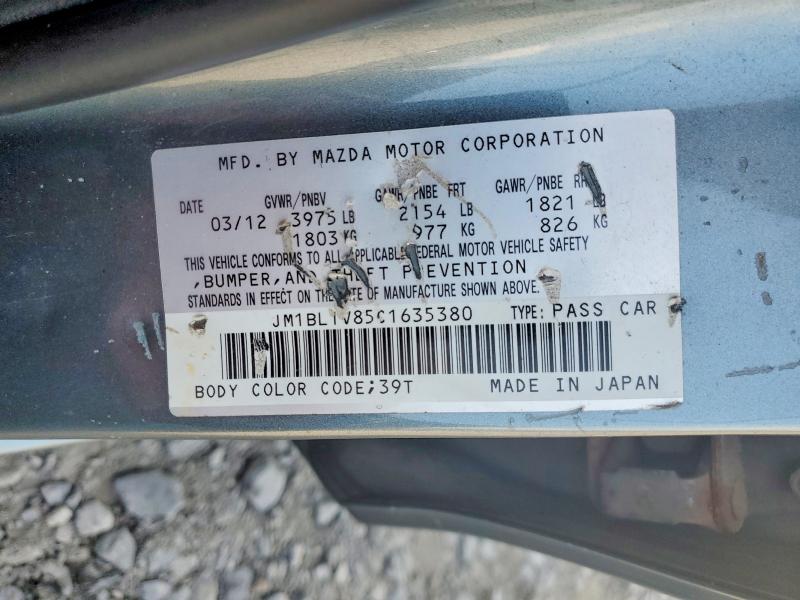 Aukcja sprzedaży 2012 Mazda 3, vin: JM1BL1V85C1635380, numer aukcji: 64305876