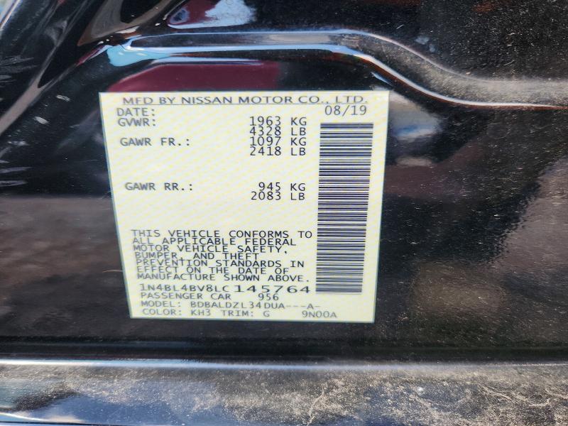 Aukcja sprzedaży 2020 Nissan Altima, vin: 1N4BL4BV8LC145764, numer aukcji: 64482486