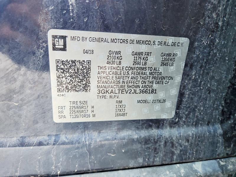 66564596 :رقم المزاد ، 3GKALTEV2JL366181 vin ، 2018 Gmc Terrain مزاد بيع