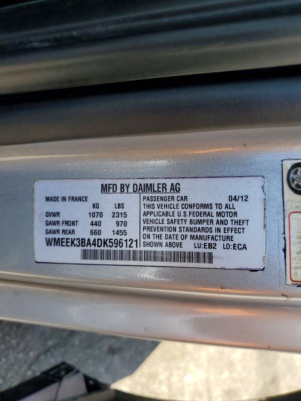 Продажа на аукционе авто 2013 Smart Fortwo, vin: WMEEK3BA4DK596121, номер лота: 63540676