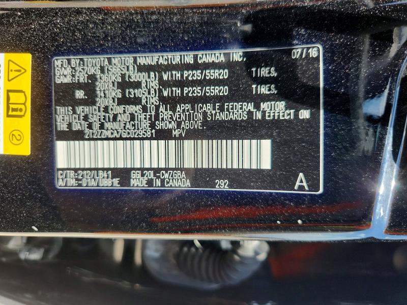 64136636 :رقم المزاد ، 2T2ZZMCA7GC029581 vin ، 2016 Lexus Rx مزاد بيع