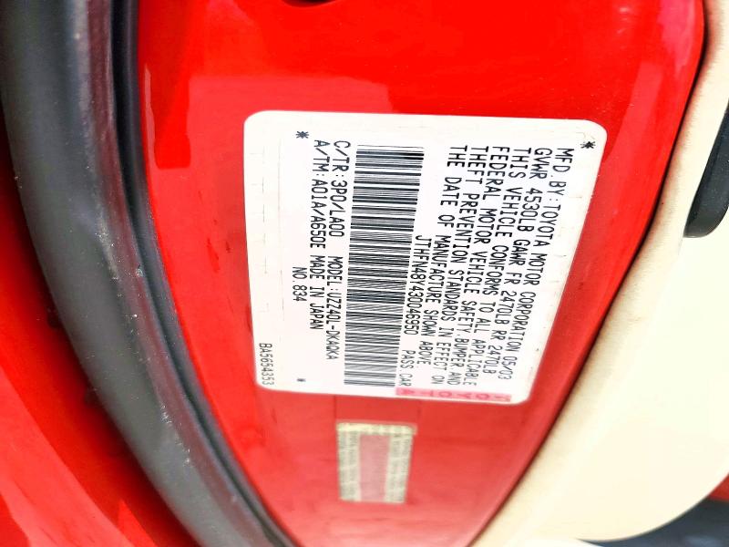 Aukcja sprzedaży 2003 Lexus Sc, vin: JTHFN48Y430046950, numer aukcji: 64414516