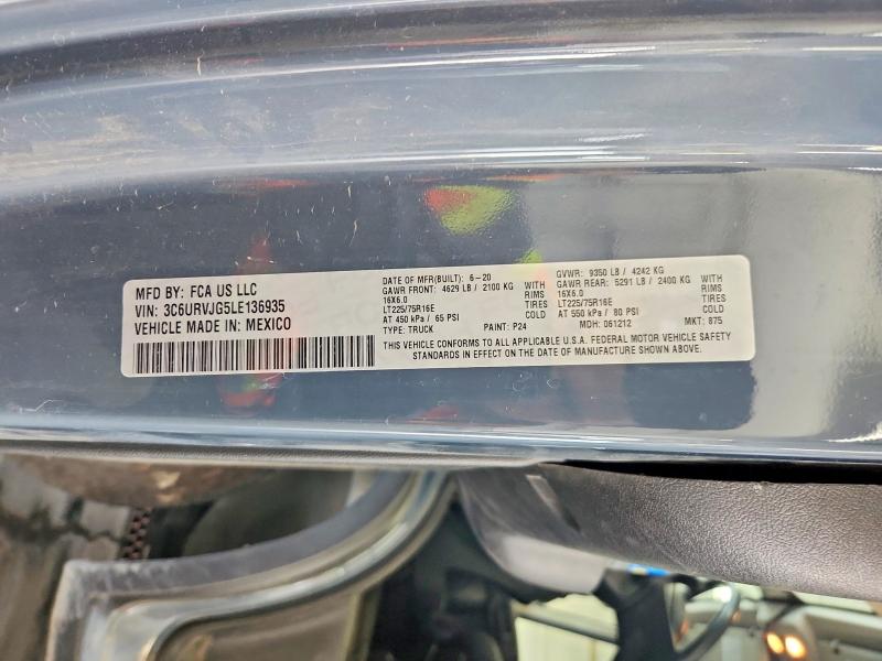 Aukcja sprzedaży 2020 Ram Promaster 3500, vin: 3C6URVJG5LE136935, numer aukcji: 65213976
