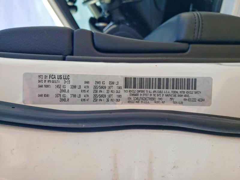 Продаж на аукціоні авто 2019 Jeep Grand Cherokee, vin: 1C4RJFAG3KC709901, номер лоту: 64726816