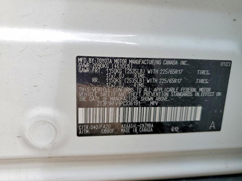 2023 Toyota Rav4 მანქანა იყიდება აუქციონზე, vin: 2T3P1RFV9PC336191, აუქციონის ნომერი: 67322466