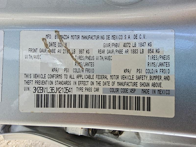 Продаж на аукціоні авто 2018 Mazda 3, vin: 3MZBN1L36JM210541, номер лоту: 64025326
