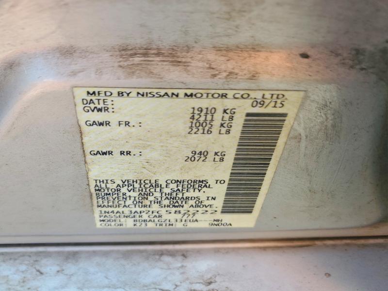 64117356 :رقم المزاد ، 1N4AL3AP2FC582222 vin ، 2015 Nissan Altima مزاد بيع