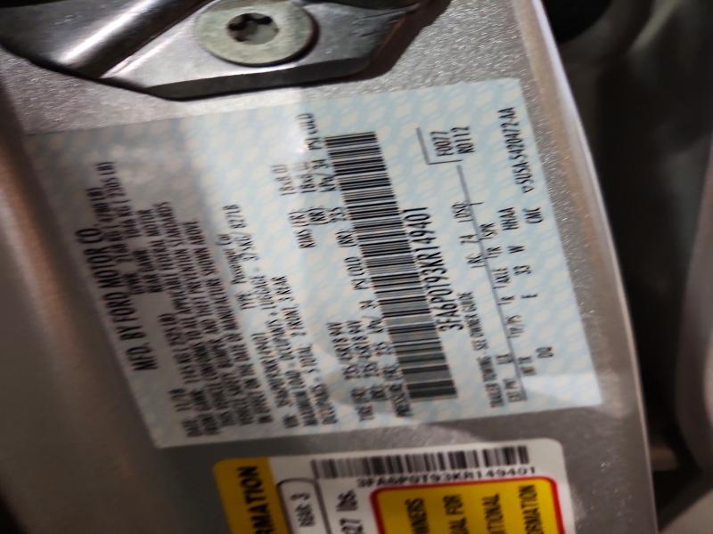 66822416 :رقم المزاد ، 3FA6P0T93KR149401 vin ، 2019 Ford Fusion مزاد بيع