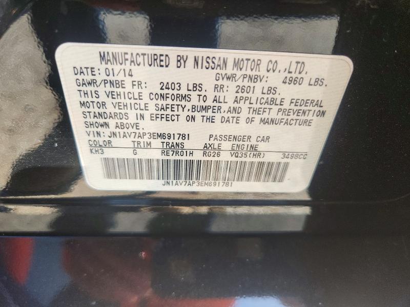 Aukcja sprzedaży 2014 Infiniti Q50 Hybrid, vin: JN1AV7AP3EM691781, numer aukcji: 66842536