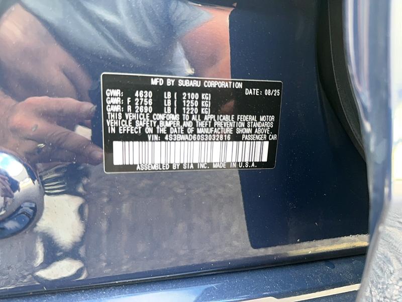 Продаж на аукціоні авто 2025 Subaru Legacy, vin: 4S3BWAD60S3032816, номер лоту: 66656526