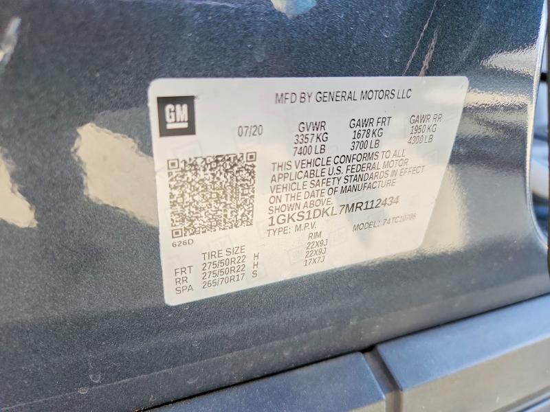 Продаж на аукціоні авто 2021 Gmc Yukon, vin: 1GKS1DKL7MR112434, номер лоту: 64986276