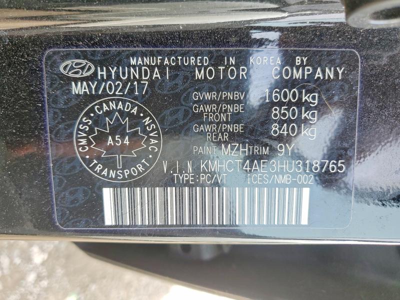 Продажа на аукционе авто 2017 Hyundai Accent, vin: KMHCT4AE3HU318765, номер лота: 65456146