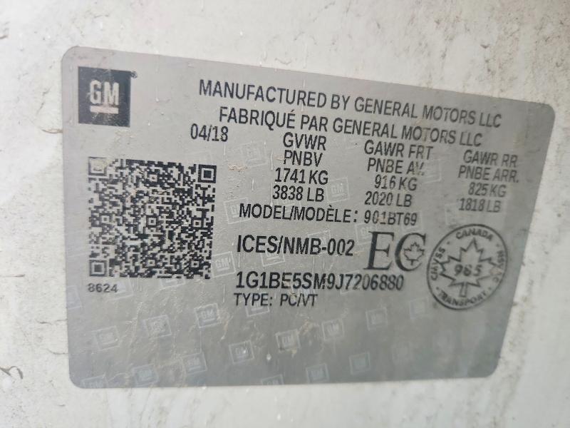 Aukcja sprzedaży 2018 Chevrolet Cruze, vin: 1G1BE5SM9J7206880, numer aukcji: 62413346