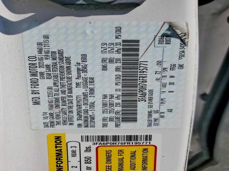 Продажа на аукционе авто 2015 Ford Fusion, vin: 3FA6P0H76FR195771, номер лота: 64241336