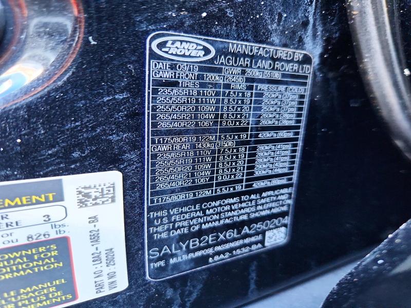 Продажа на аукционе авто 2020 Land Rover Range Rover Velar, vin: SALYB2EX6LA250204, номер лота: 66499206
