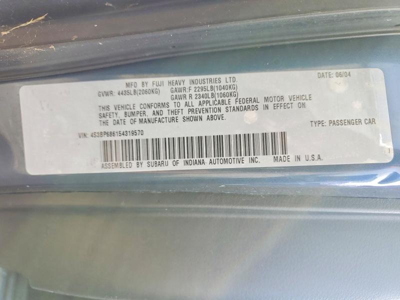Aukcja sprzedaży 2005 Subaru Legacy, vin: 4S3BP686154319570, numer aukcji: 64812096