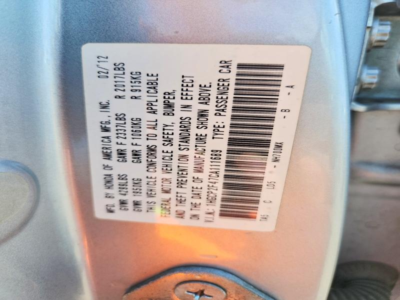 65792286 :رقم المزاد ، 1HGCP2F47CA111689 vin ، 2012 Honda Accord مزاد بيع