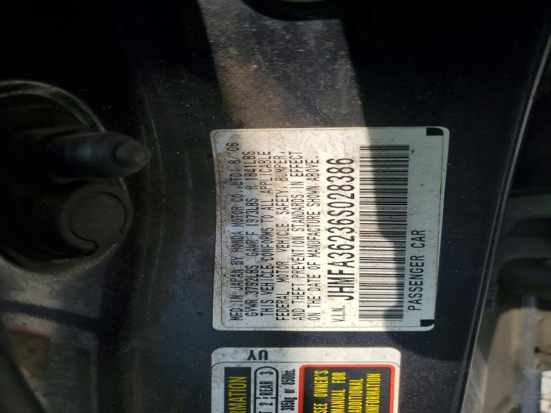 Продаж на аукціоні авто 2006 Honda Civic, vin: JHMFA36236S028386, номер лоту: 64236486
