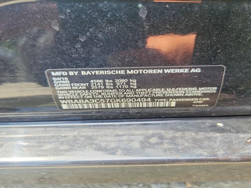 Aukcja sprzedaży 2016 Bmw 320, vin: WBA8A3C57GK690494, numer aukcji: 63566966