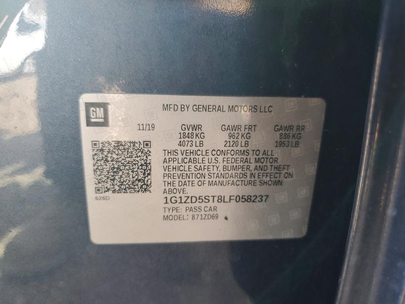 Продаж на аукціоні авто 2020 Chevrolet Malibu, vin: 1G1ZD5ST8LF058237, номер лоту: 64829876