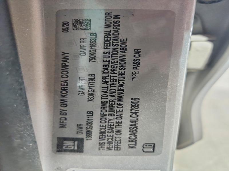 Продаж на аукціоні авто 2020 Chevrolet Spark, vin: KL8CA6SA4LC478906, номер лоту: 66239476