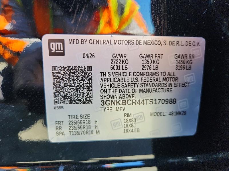 Aukcja sprzedaży 2026 Chevrolet Blazer, vin: 3GNKBCR44TS170988, numer aukcji: 63912096