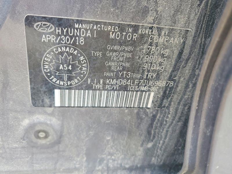 65561656 :رقم المزاد ، KMHD84LF7JU696878 vin ، 2018 Hyundai Elantra مزاد بيع
