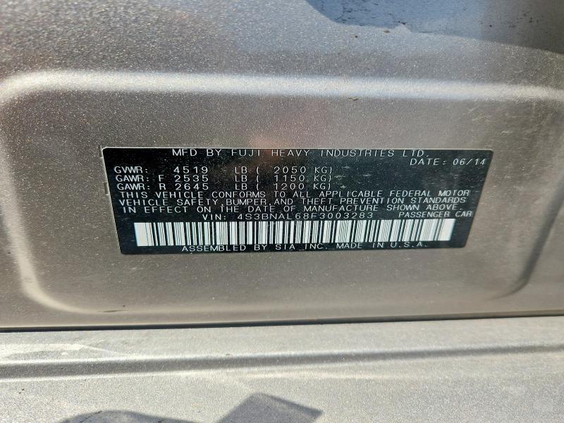 67030016 :رقم المزاد ، 4S3BNAL68F3003283 vin ، 2015 Subaru Legacy مزاد بيع