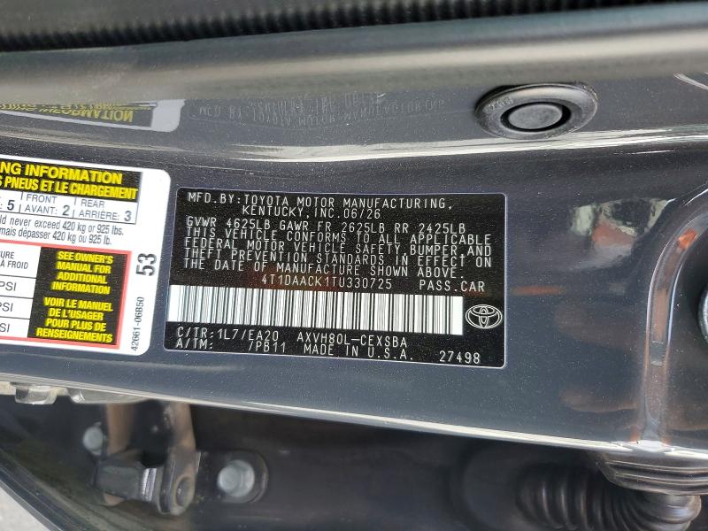 64823976 :رقم المزاد ، 4T1DAACK1TU330725 vin ، 2026 Toyota Camry مزاد بيع