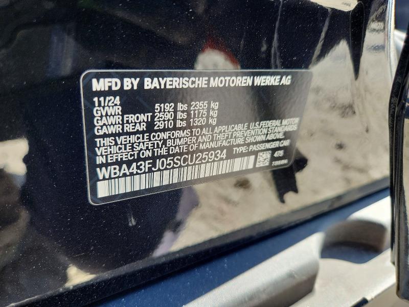 Aukcja sprzedaży 2025 Bmw 530, vin: WBA43FJ05SCU25934, numer aukcji: 66090876