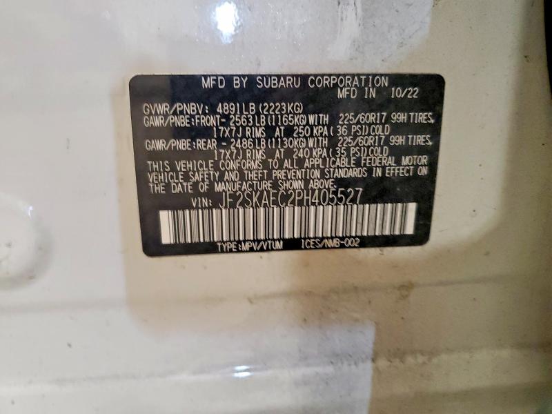 Продажа на аукционе авто 2023 Subaru Forester, vin: JF2SKAEC2PH405527, номер лота: 65083966