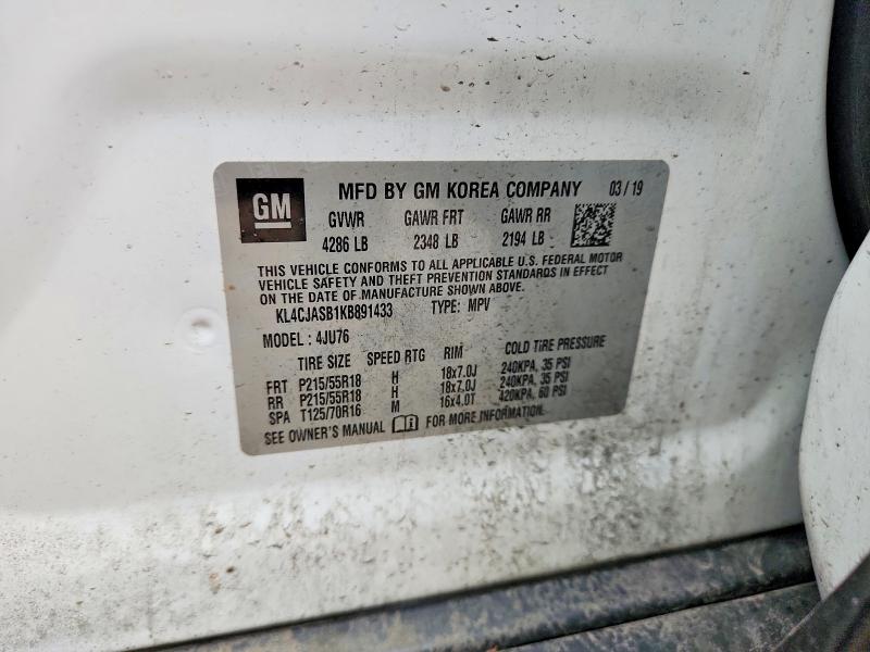 Aukcja sprzedaży 2019 Buick Encore, vin: KL4CJASB1KB891433, numer aukcji: 67244476