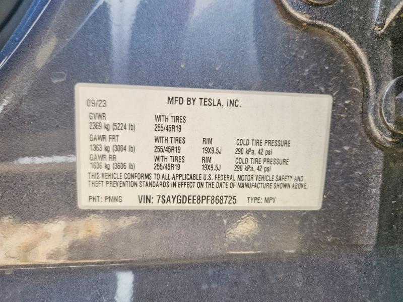Продаж на аукціоні авто 2023 Tesla Model Y, vin: 7SAYGDEE8PF868725, номер лоту: 64071426