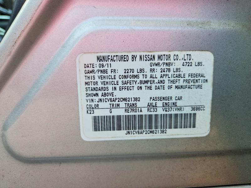 Aukcja sprzedaży 2012 Infiniti G37 Sedan, vin: JN1CV6AP2CM621382, numer aukcji: 65961086